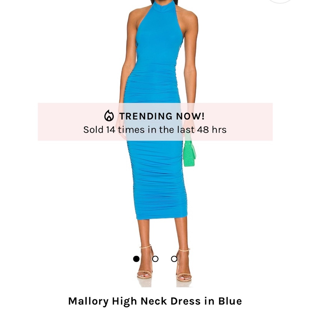 REVOLVE / superdown NWT Mallory High Neck Dress in Blue